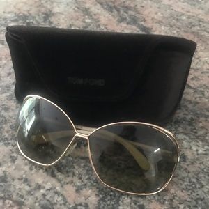 Brand new Tom Ford gold and white sunglasses